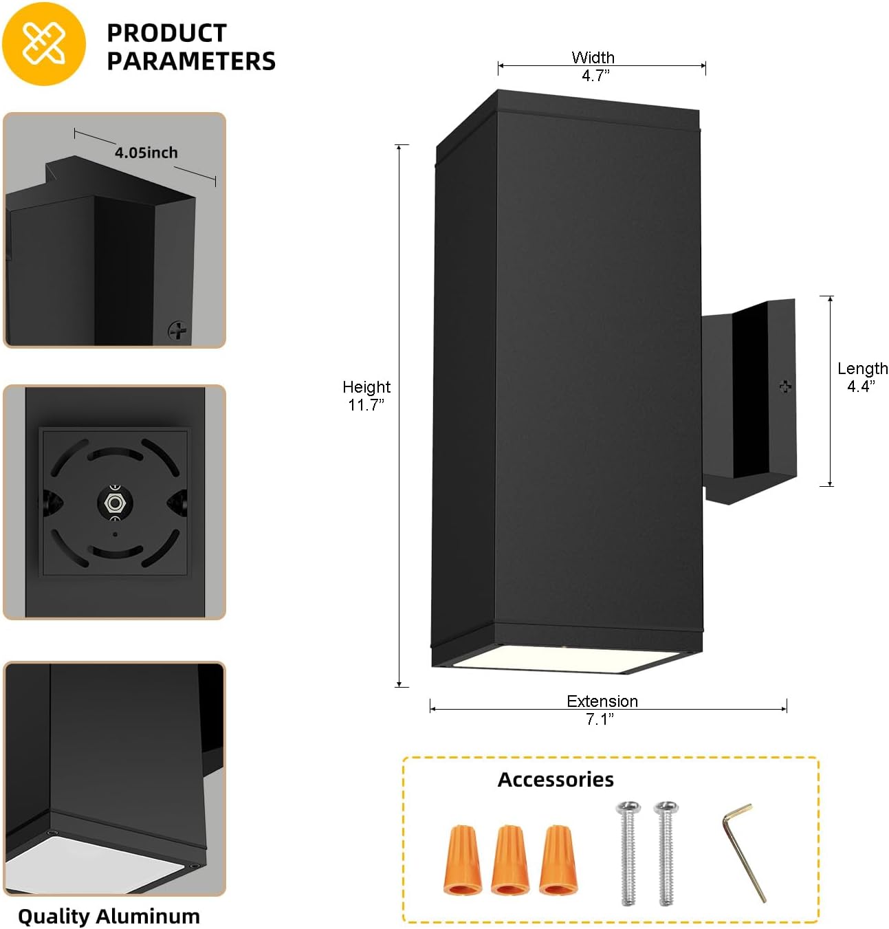 Modern Outdoor Wall Light - Aluminum Porch Sconce