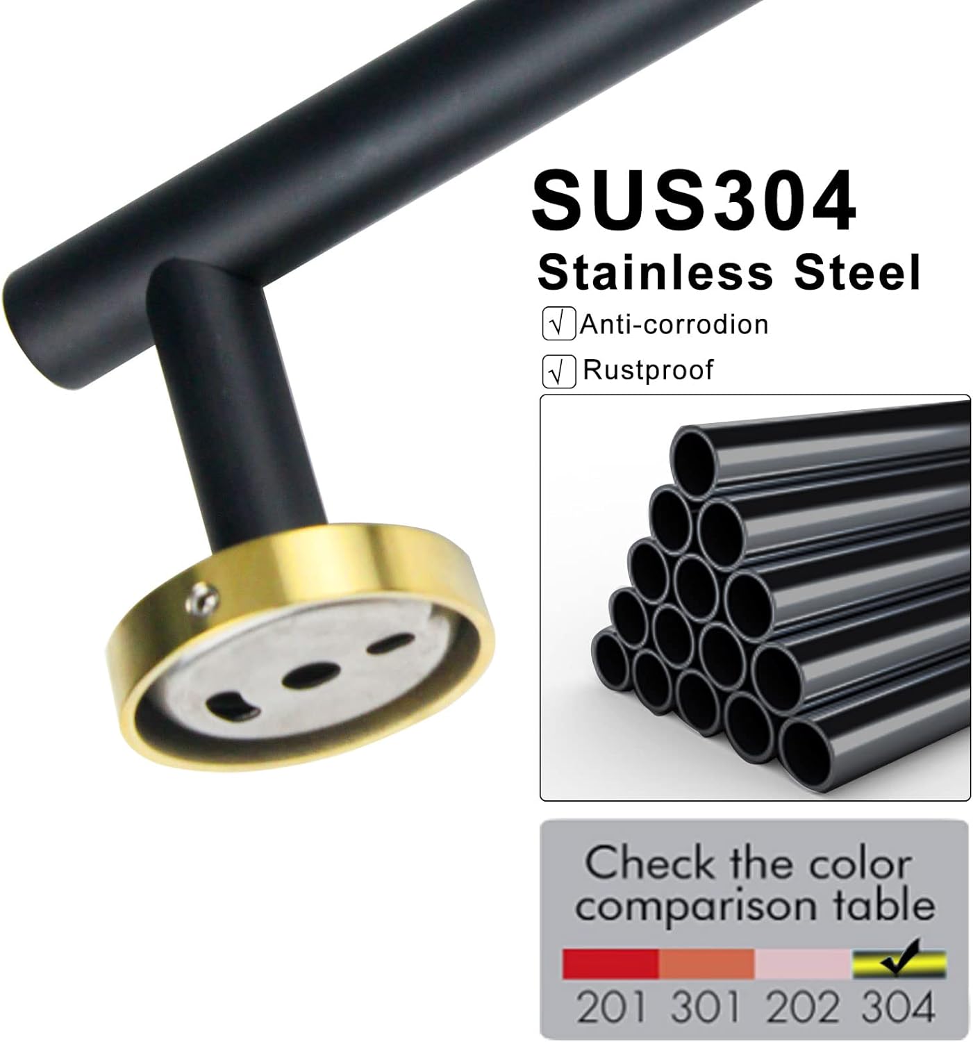 Cilee Black and Gold Toilet Paper Holder with Bracket