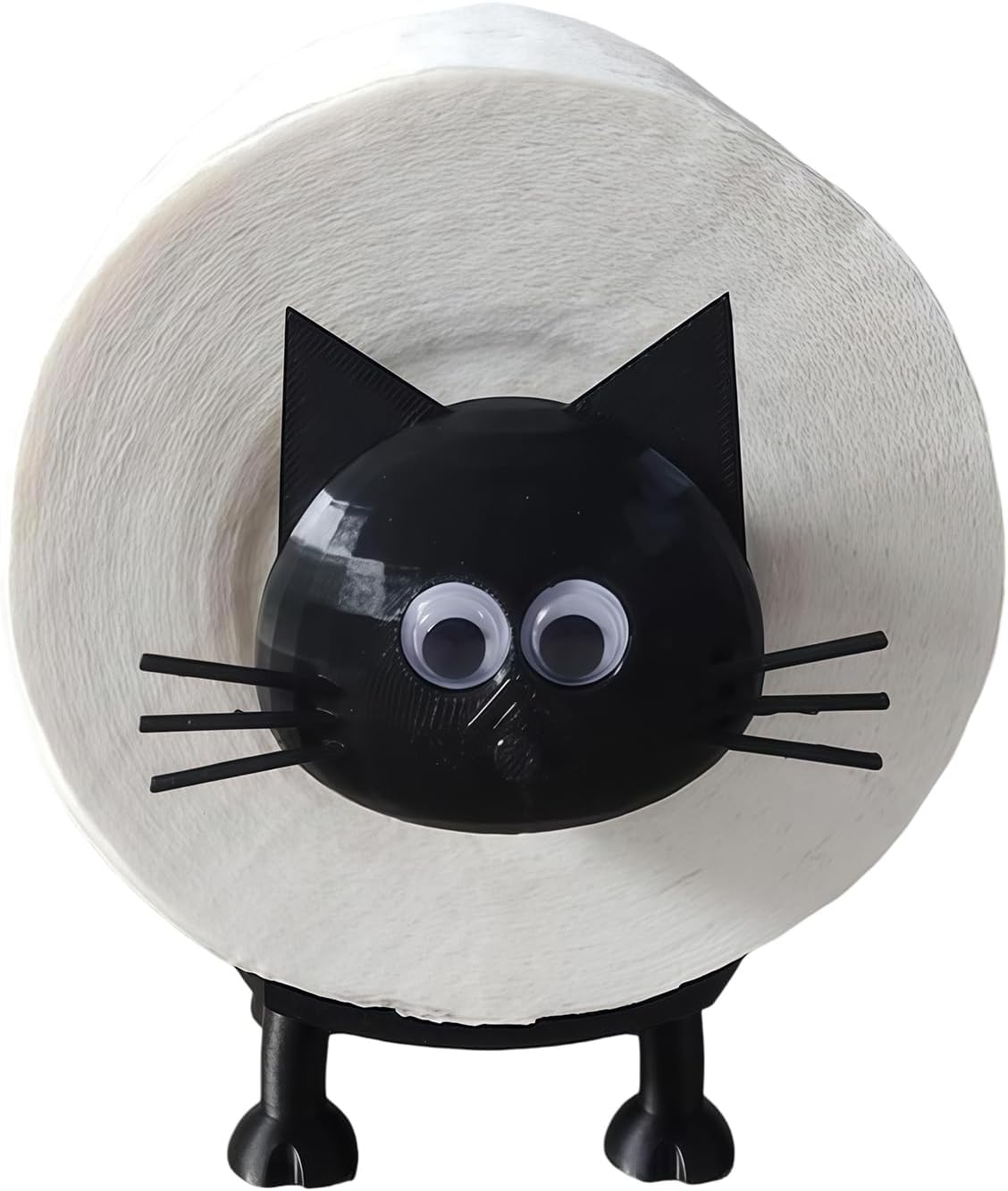 Cute Black Cat Toilet Paper Holder - 4D Printed Decor