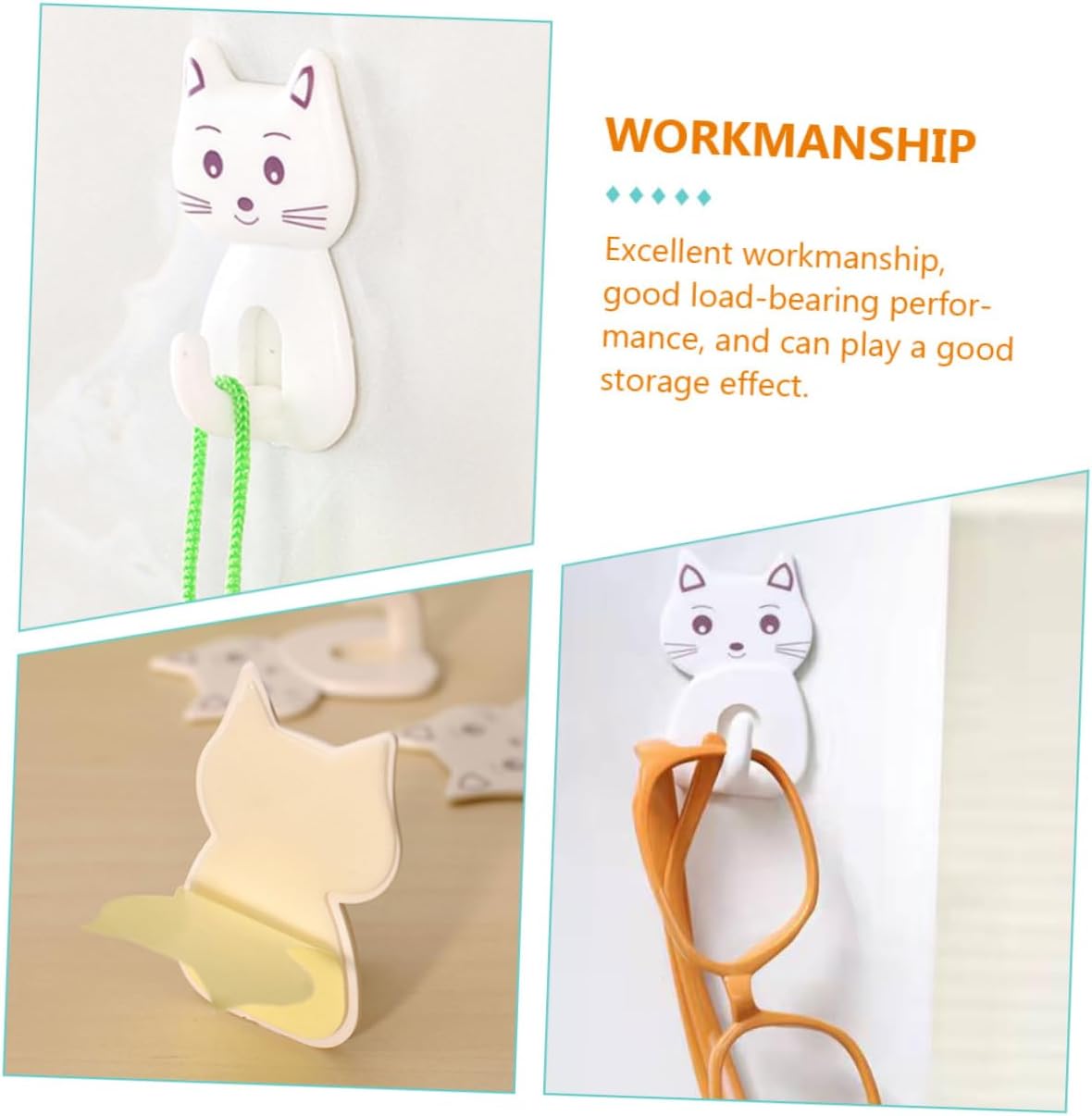 BUGUUYO 9PCS Cat Towel Hooks for Bathroom Storage