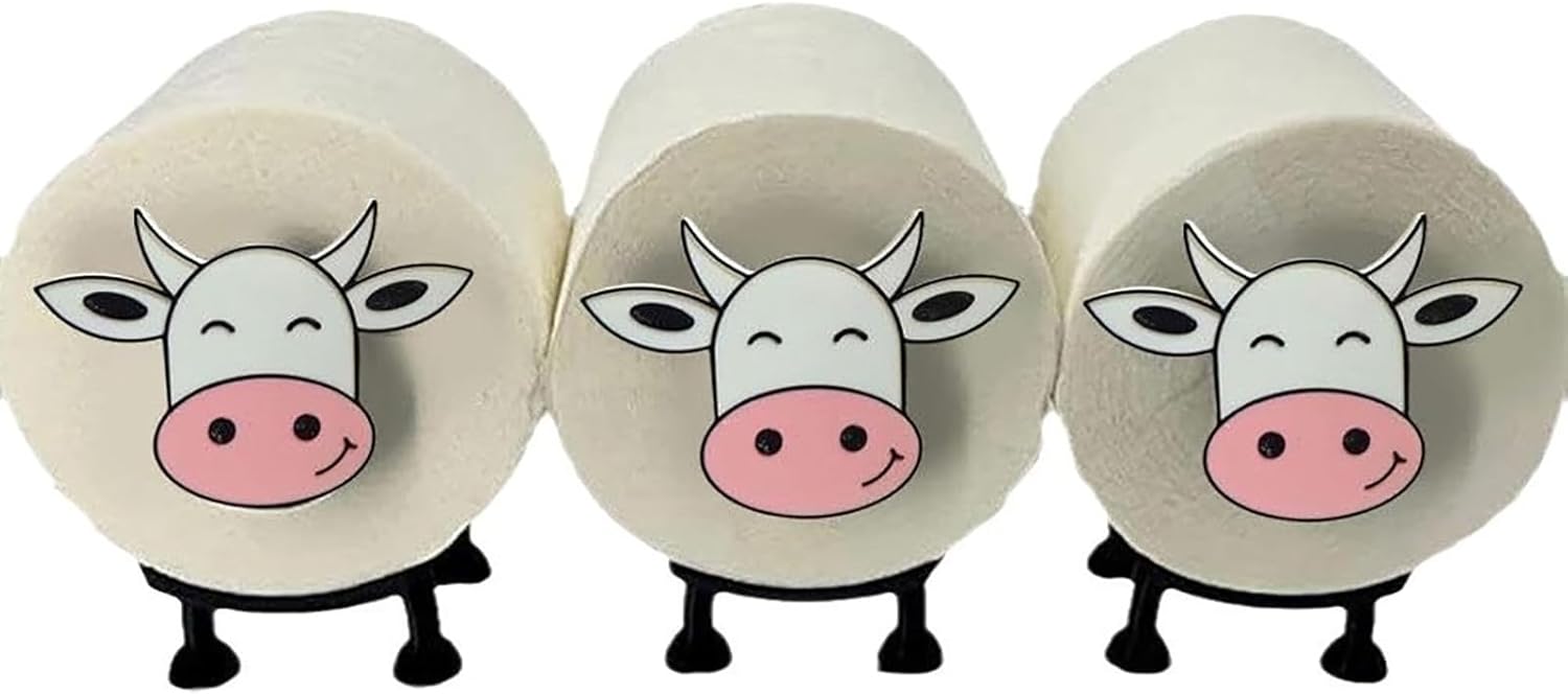 YAMSLAM Cow Toilet Paper Holder Free Standing Storage