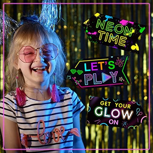 Gueevin 20 Pcs Glow in The Dark Party Decor Signs