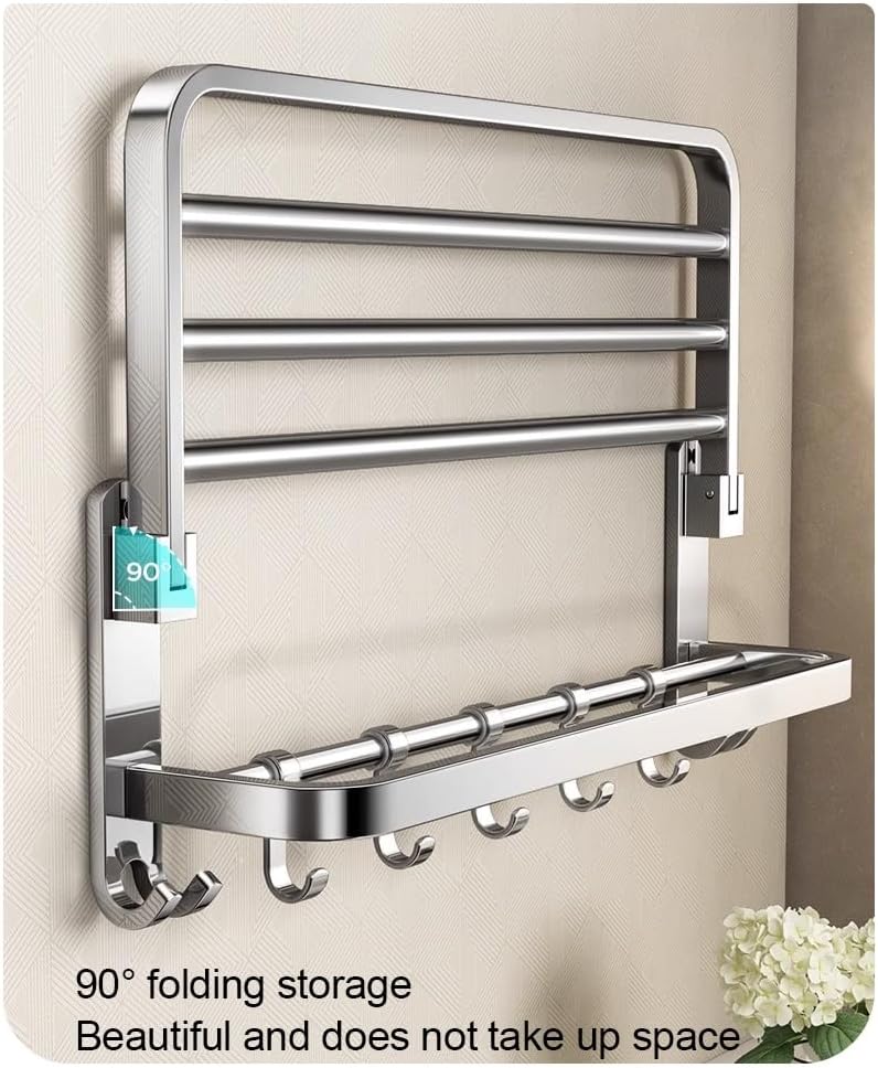 ANNBKA 50cm Wall-Mounted Towel Holder with 304 Stainless Steel Bars