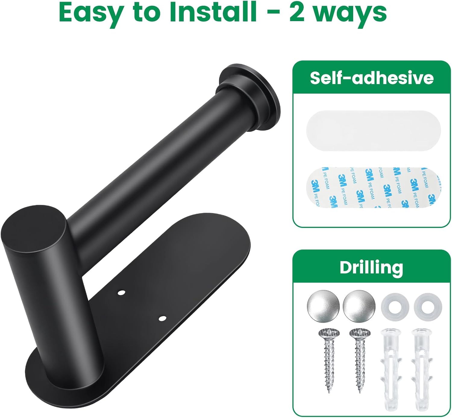 Wall Toilet Paper Holder with Hidden Spray Bottle - Black 1