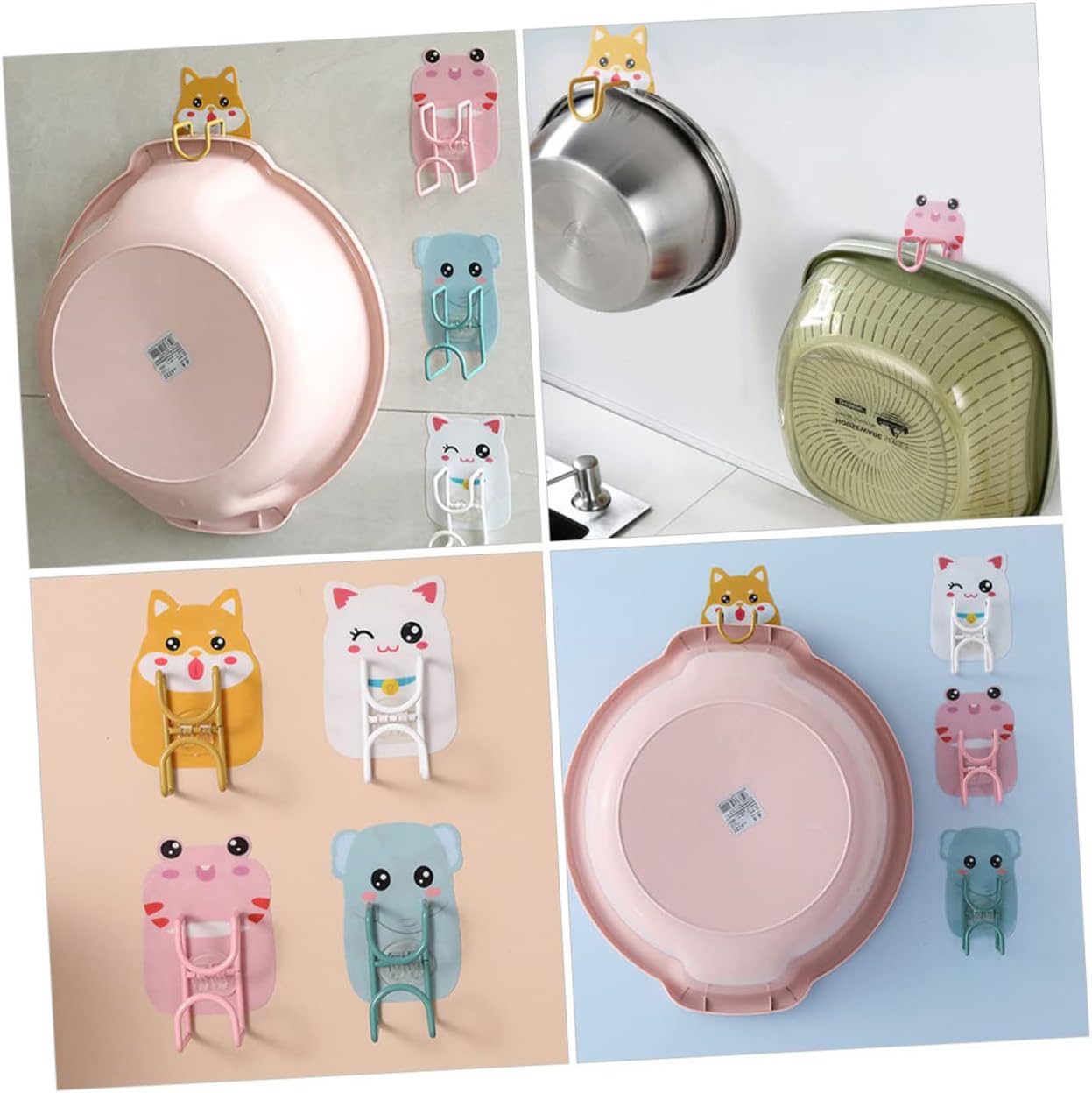 Cute Animal Wall Hooks Set for Bathroom Kitchen Study