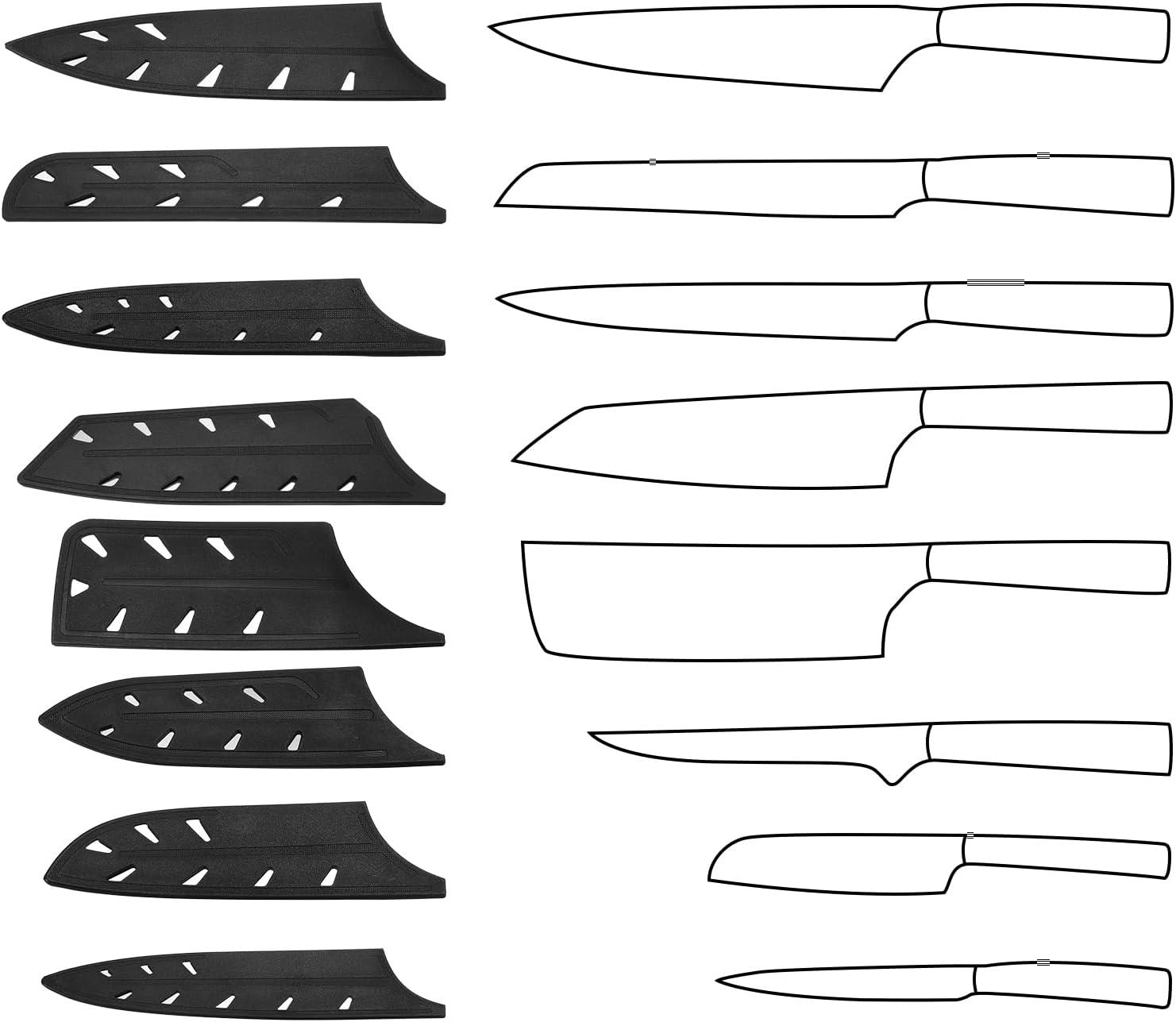 Uxcell 2Pcs Knife Edge Guards for 8 Chef Knife Black