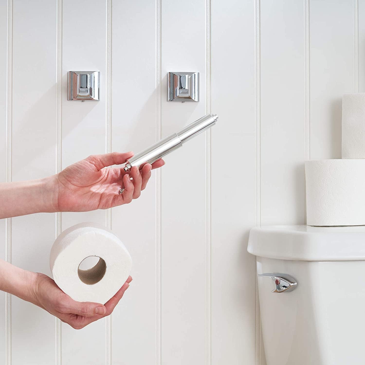 Stainless Steel Toilet Paper Holder with Spring Load