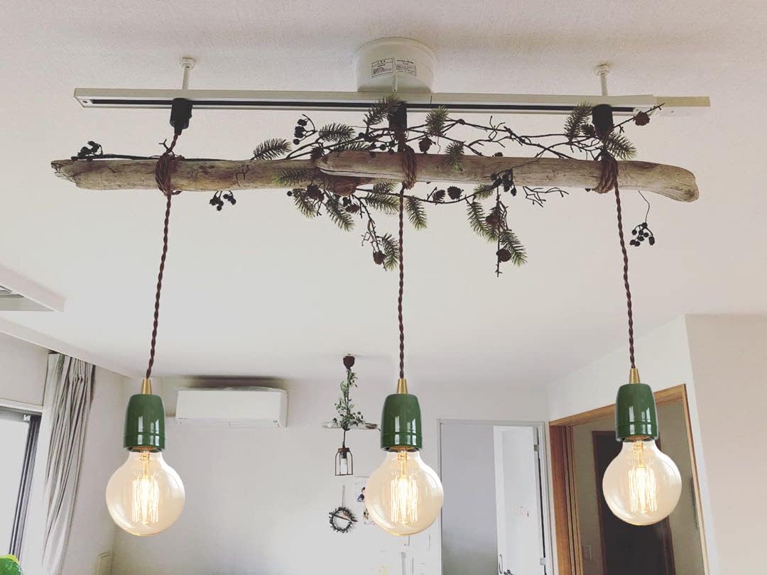 KAYYELAMP Green E26 Ceramic Pendants Track Lighting Set of Three