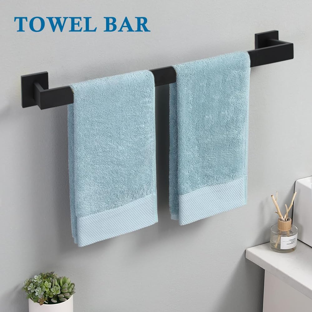 SUNTAI 4-Piece Matte Black Bathroom Hardware Set 1