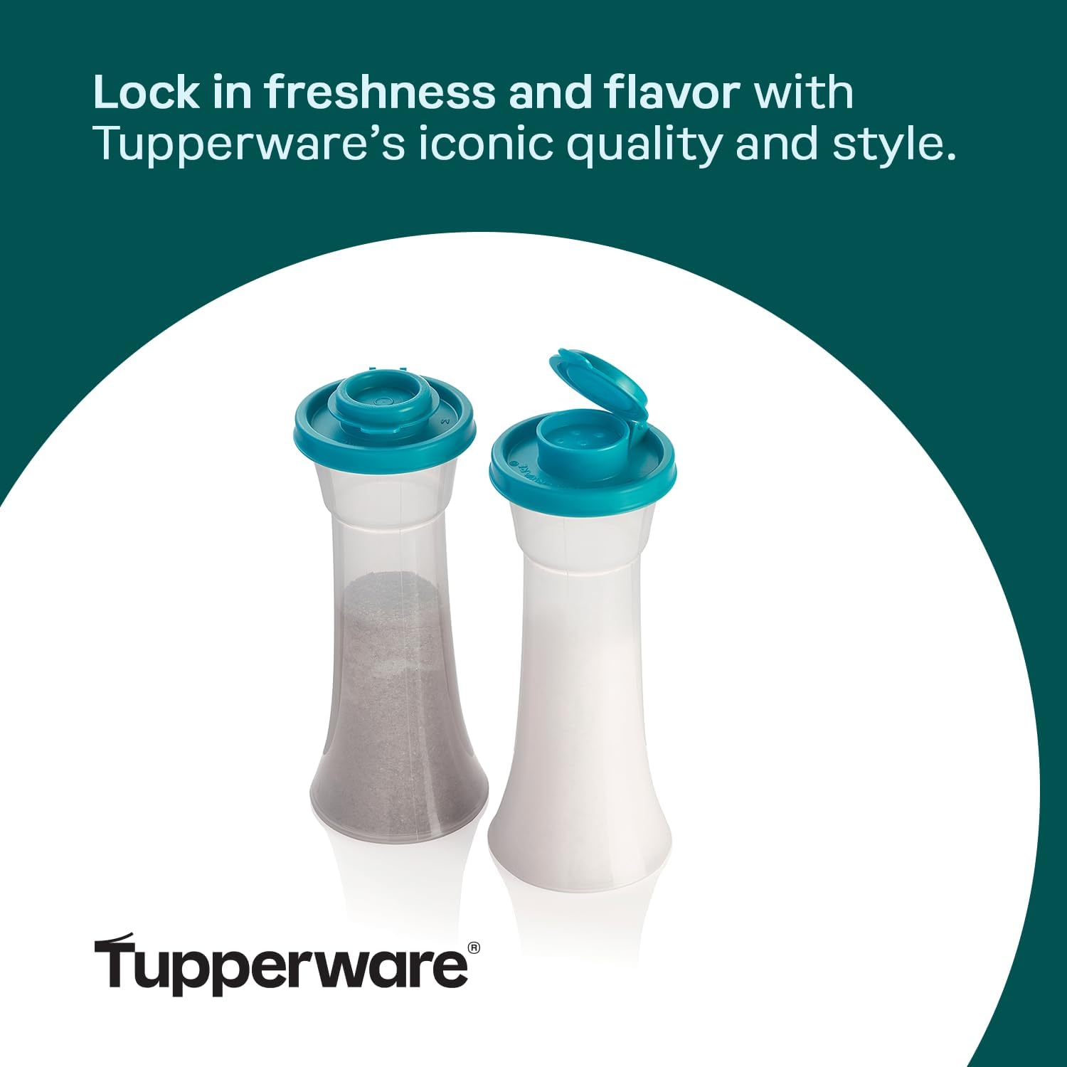 Tupperware Hourglass Salt Pepper Shaker Set 1