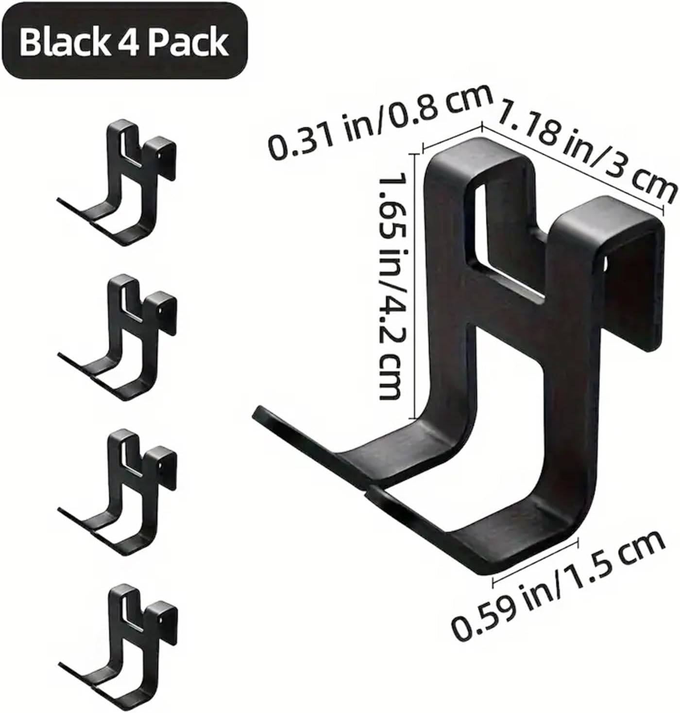 4 Multifunction Shower Caddy Hooks with Double Hook Design