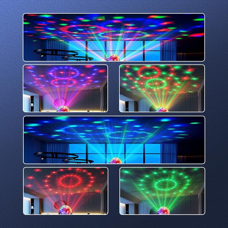 Yiixuyo 3-Pack Sound Activated Party Lights with Remote Control