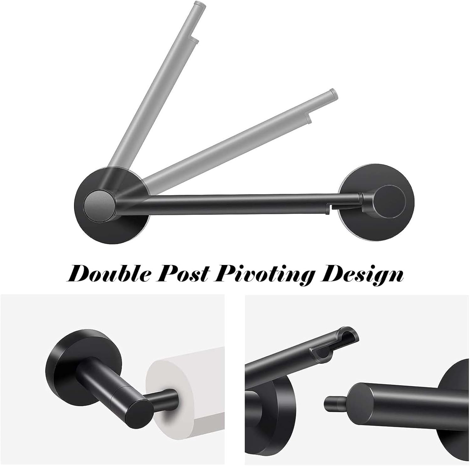 Matte Black Towel Ring and Paper Holder Set