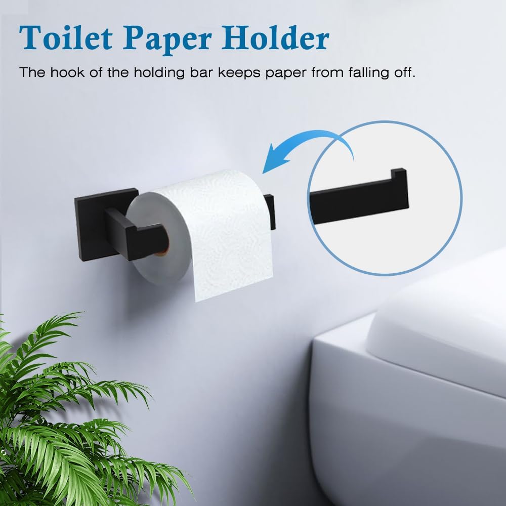 SUNTAI 4-Piece Matte Black Bathroom Hardware Set 1