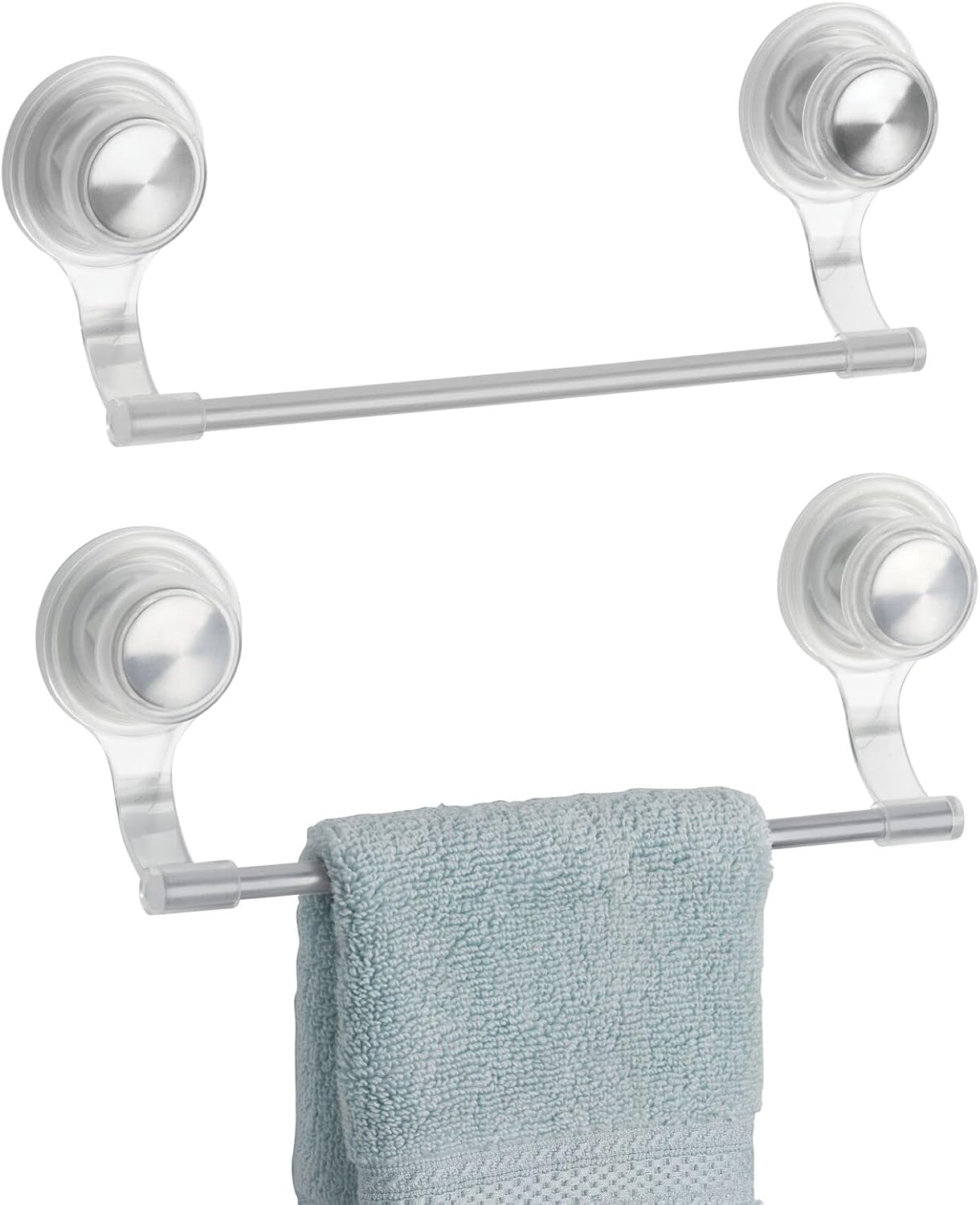 mDesign Towel Bar 2 Pack Clear Stainless Steel