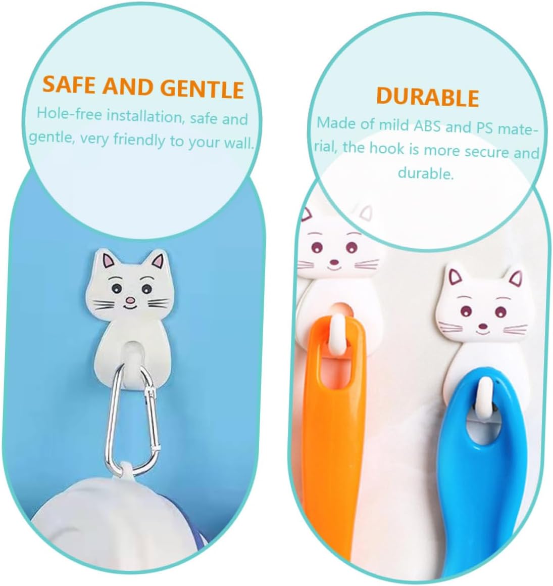 HOUDERCO 9pcs Adorable Cat Wall Hooks 1