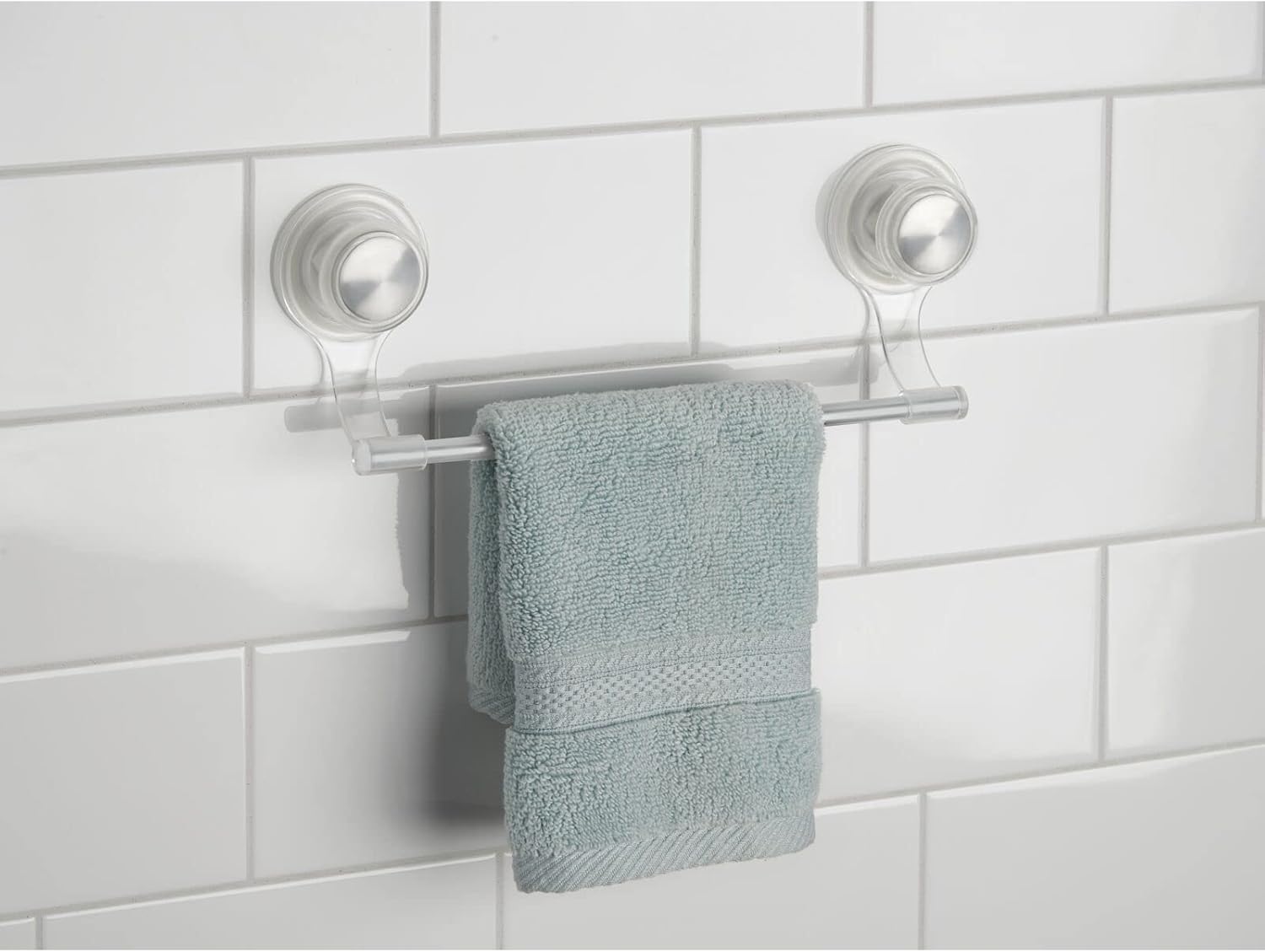 mDesign Towel Bar 2 Pack Clear Stainless Steel