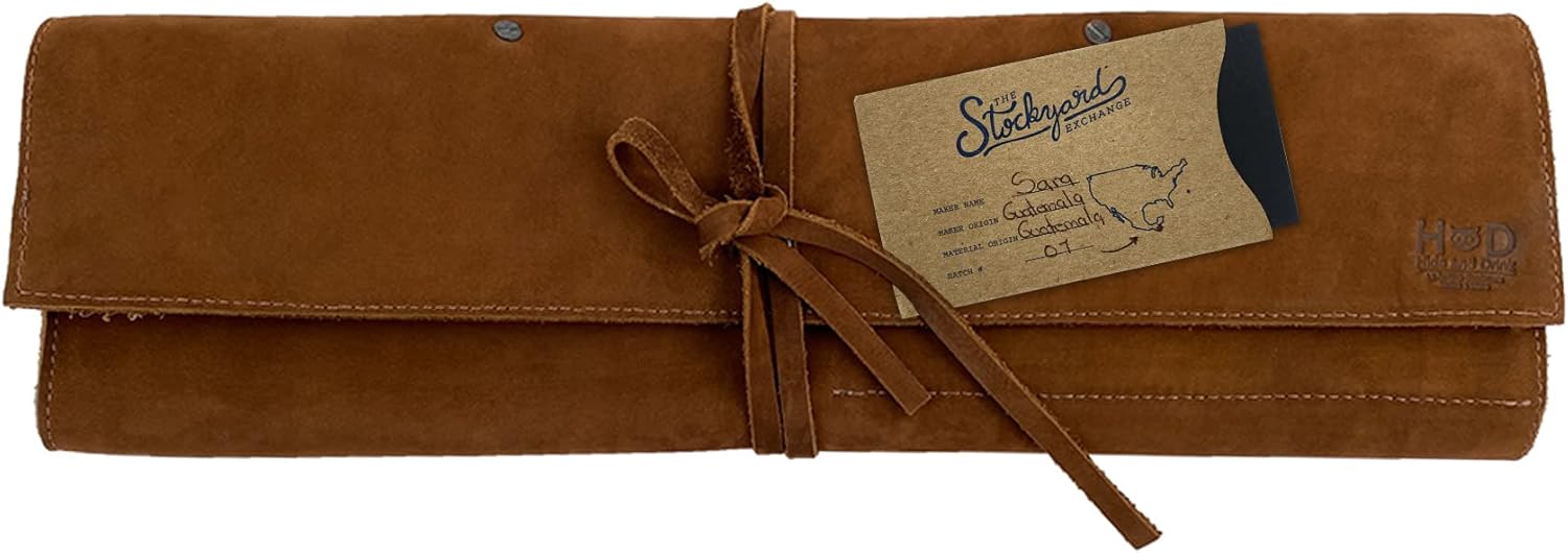 Hide Drink Rustic Knife Roll Case with 5 Pockets 1