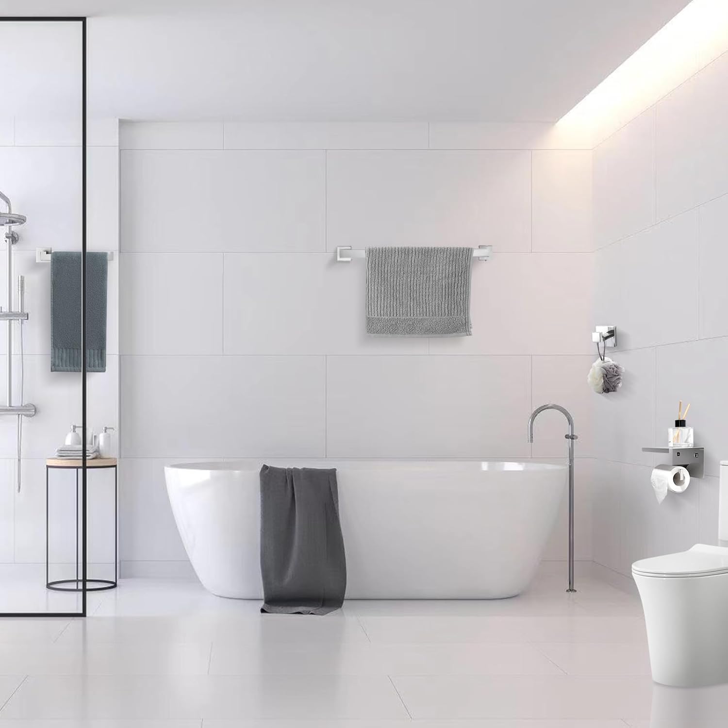 TURS 4-Piece Stainless Steel Towel Bar Set for Bathroom Wall Mount