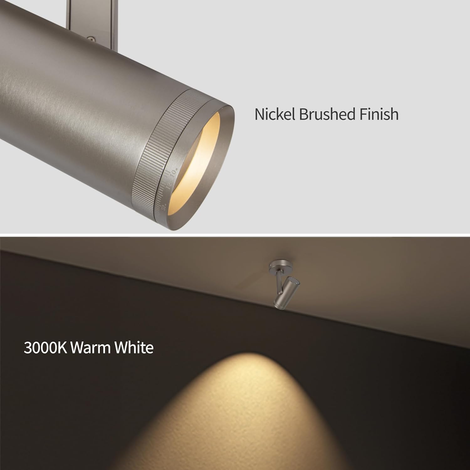 Lovuphoria Dimmable Zoom Ceiling Spotlight 12W LED Brushed Nickel