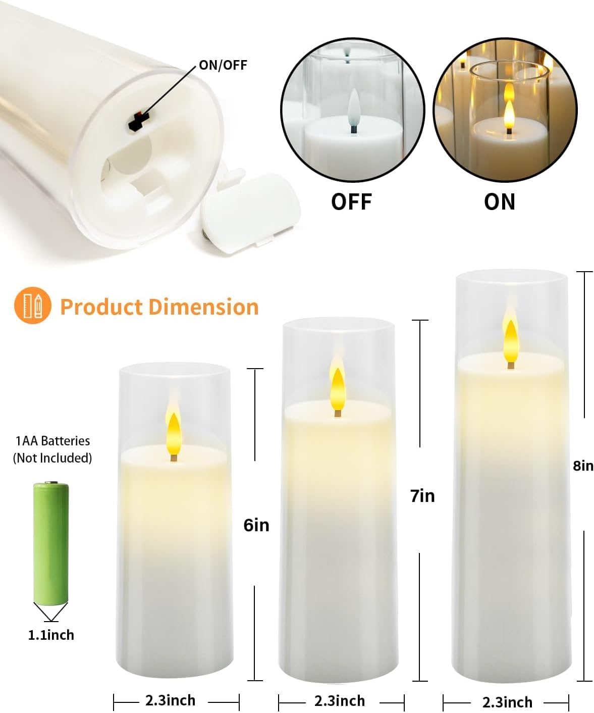 kakoya Flameless Candles Remote Control Pack of 9