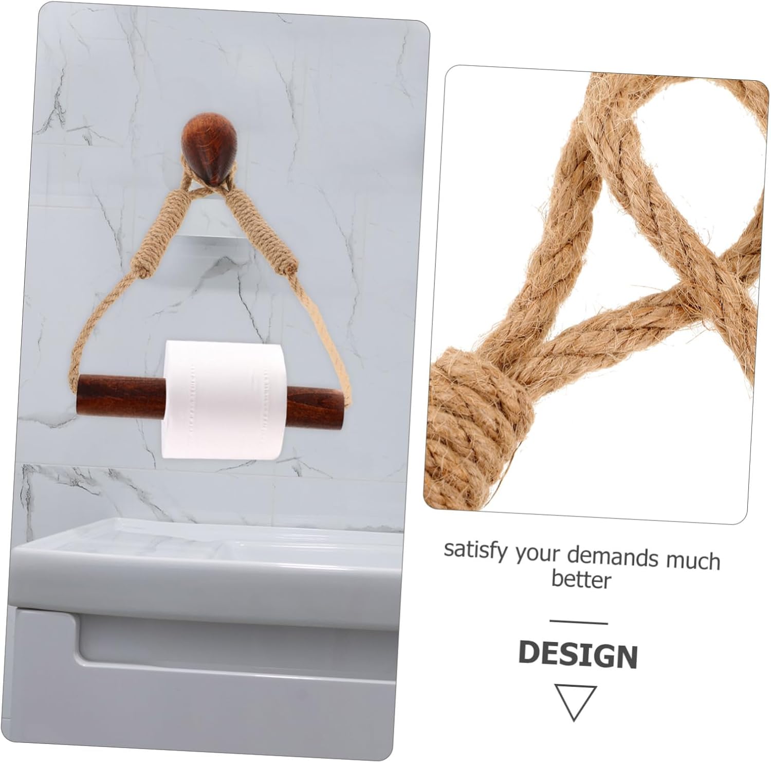 Homoyoyo Wall Mounted Toilet Paper Holder with Walnut Design 1