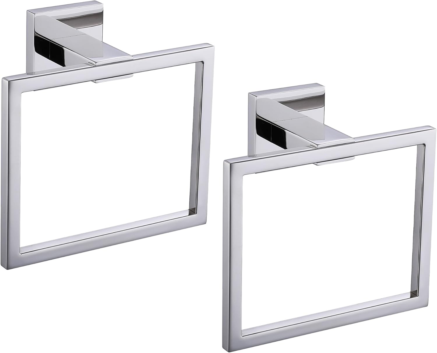 LANC 2-Piece Chrome Silver Towel Holder for Bathroom Wall