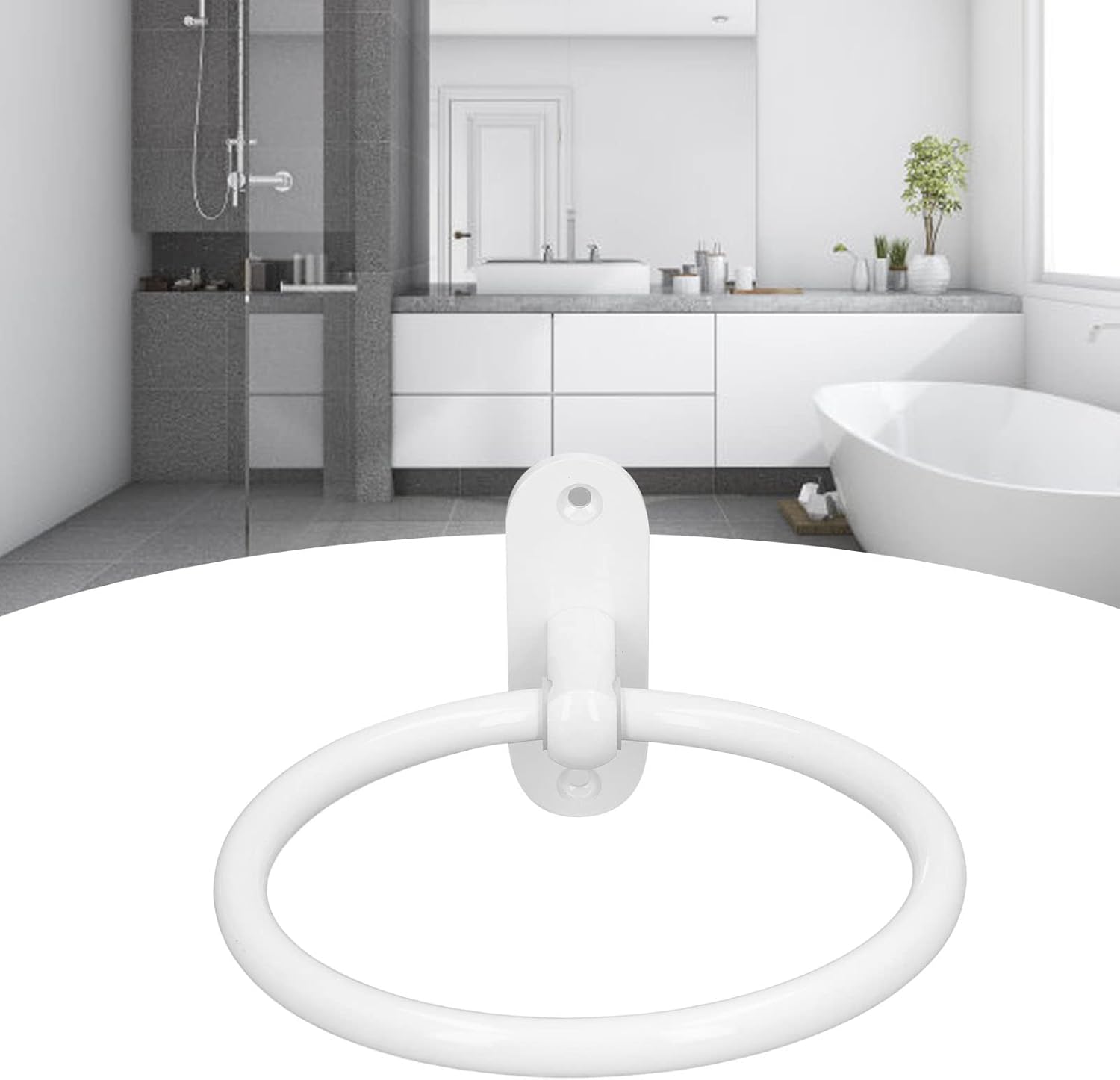 Diydeg Aluminum Alloy White Towel Holder