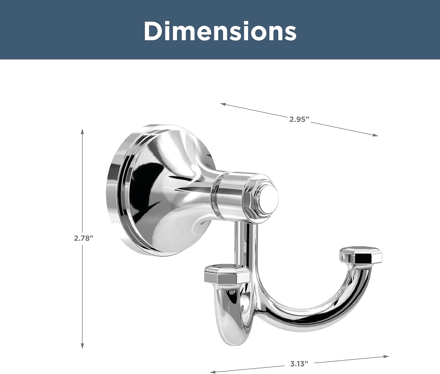 Franklin Brass Double Towel Hook - Polished Chrome