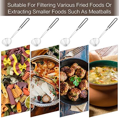 9 Pieces Stainless Steel Spider Skimmer Colander with Long Handle