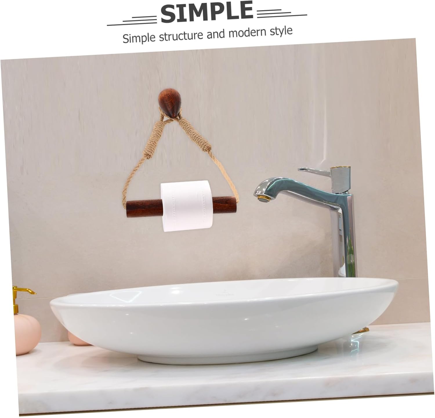 Homoyoyo Wall Mounted Toilet Paper Holder with Walnut Design 1