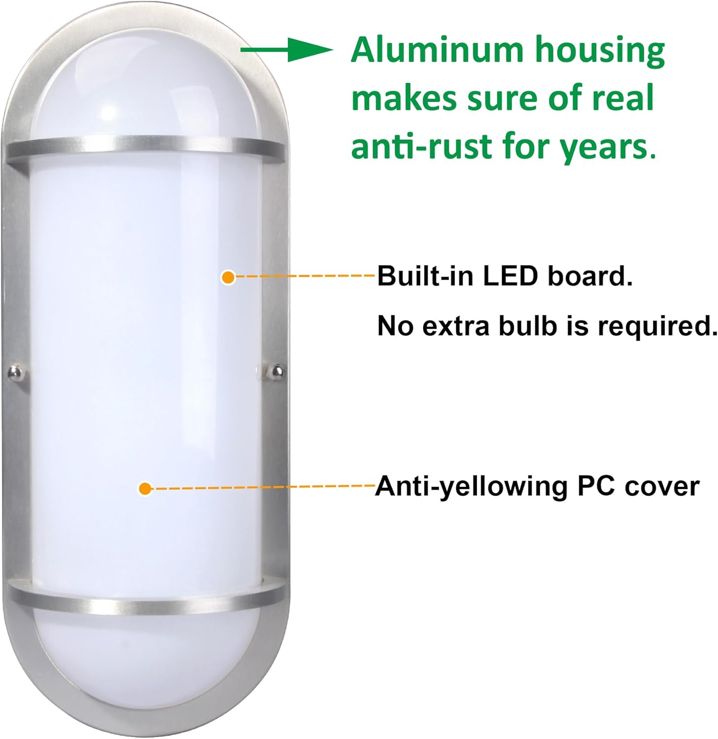 LIT-PaTH Outdoor Wall Lantern 12W 1000 Lumen Warm White Aluminum