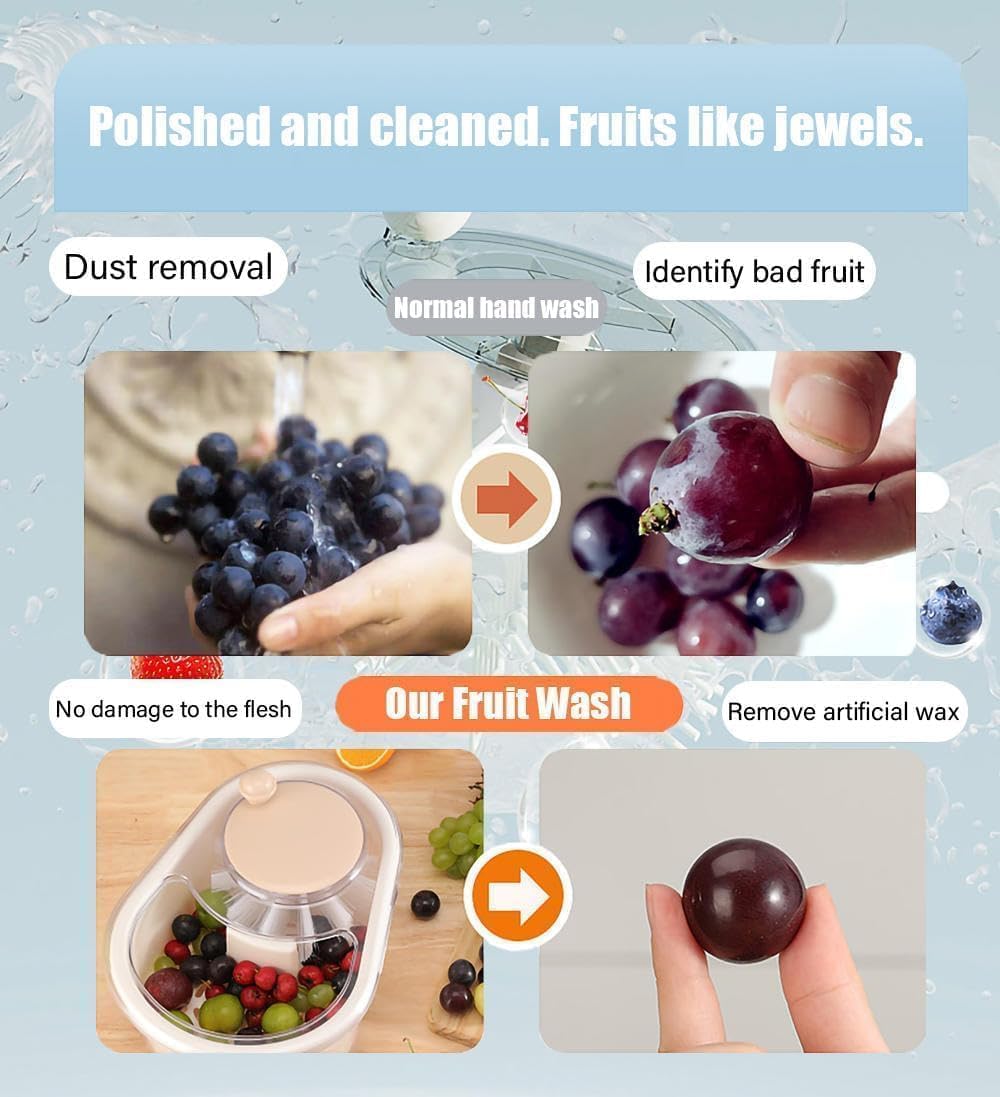 Efficient Fruit Cleaner Spinner with Brush Portable and Durable