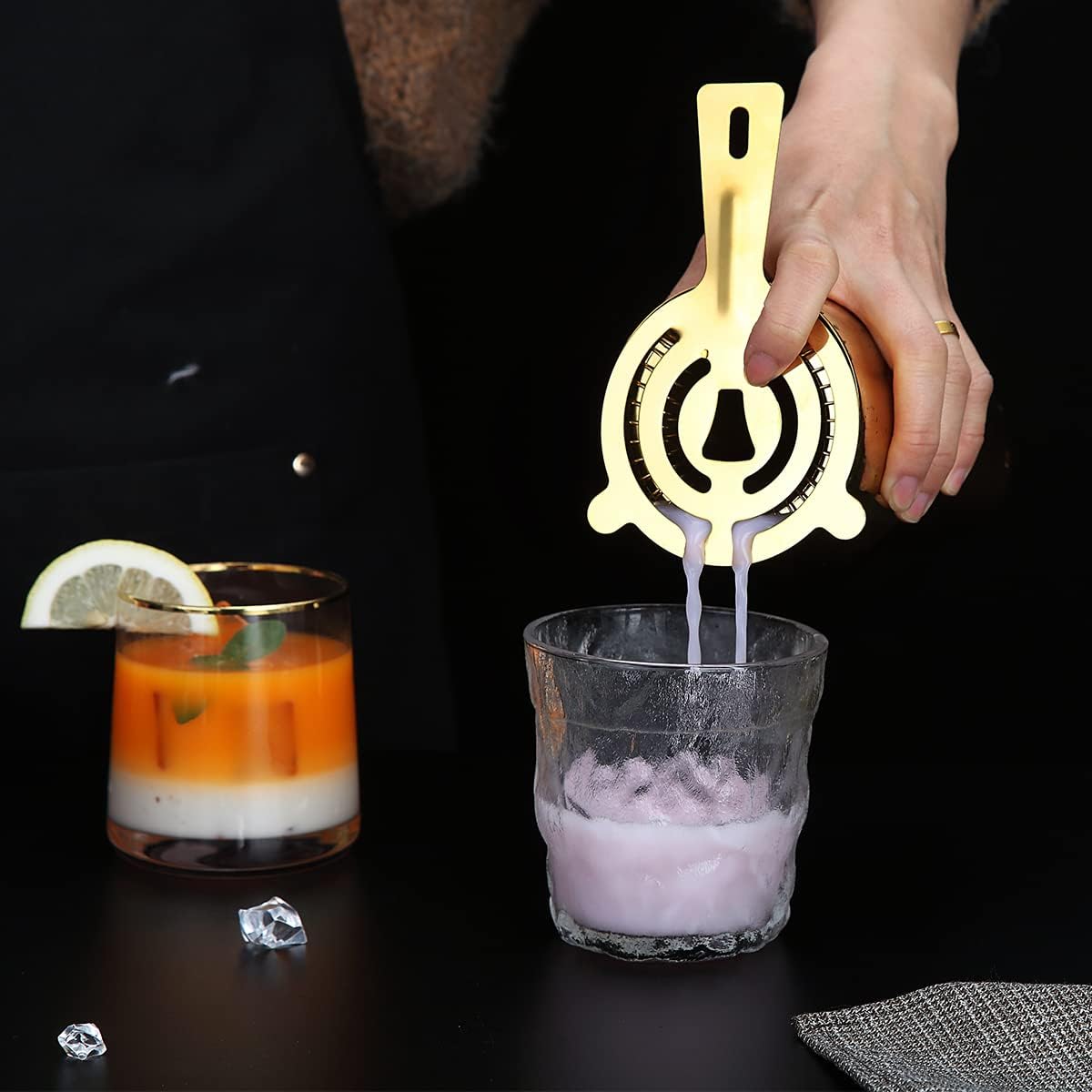 Evanda Cocktail Strainer with Gold Titanium Plating