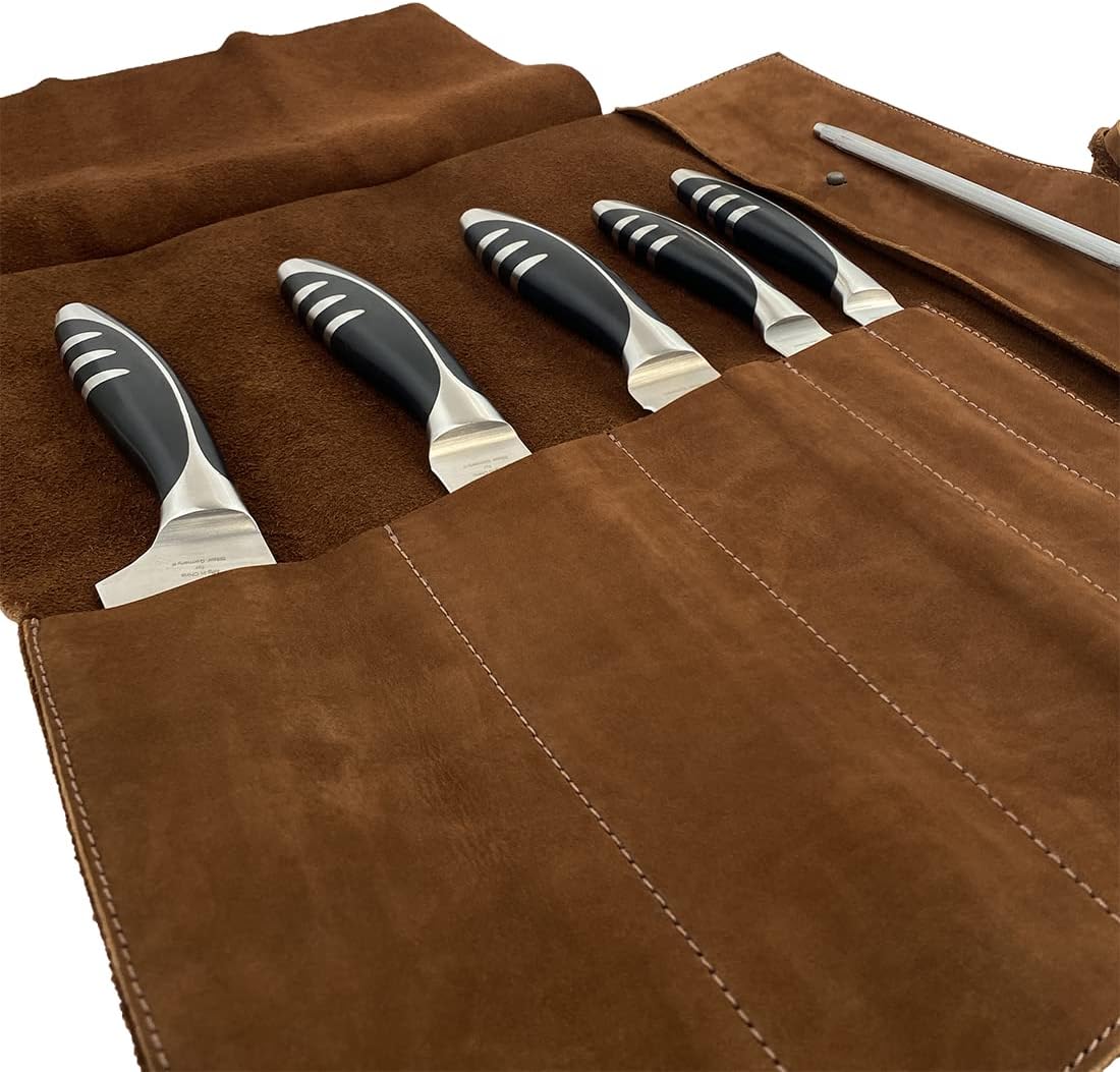 Hide Drink Rustic Knife Roll Case with 5 Pockets 1