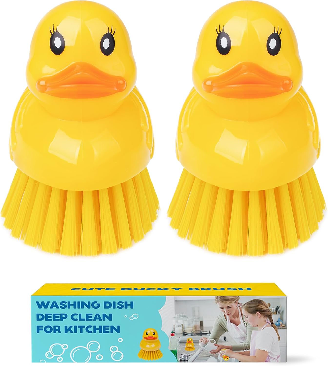 GTOTd Cute Ducky Dish Brush Set of 2