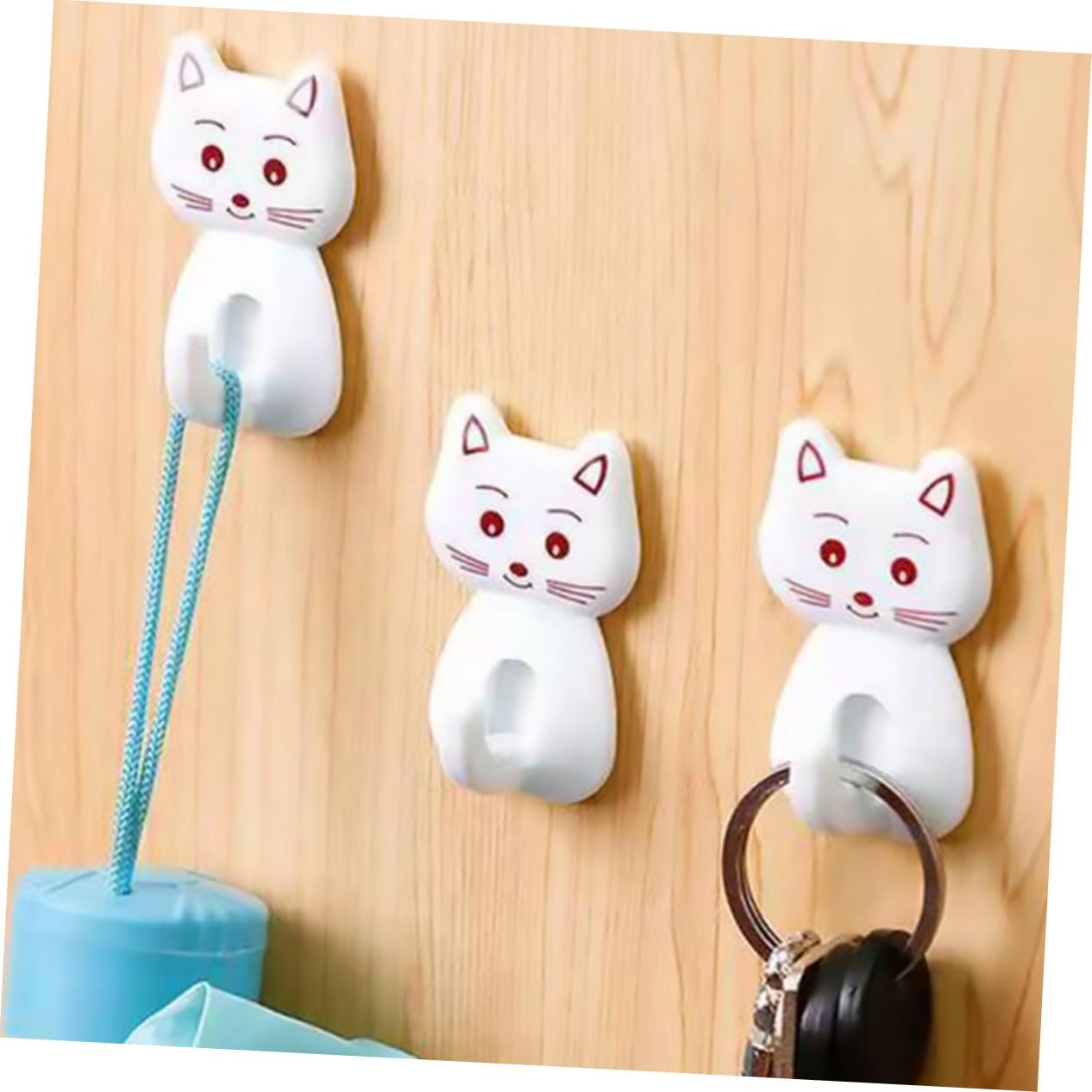 DECHOUS 9pcs Adorable Cat Wall Hooks for Bathroom