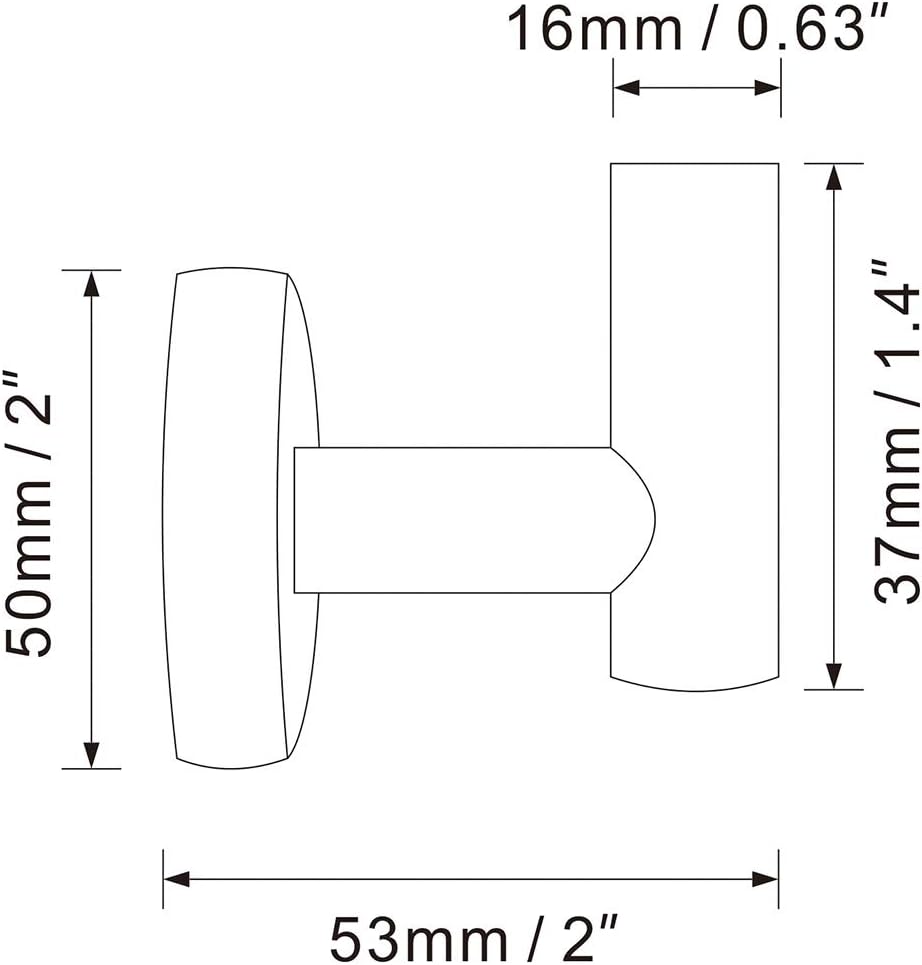 POKIM 2 Pack Brushed Nickel Towel Hooks