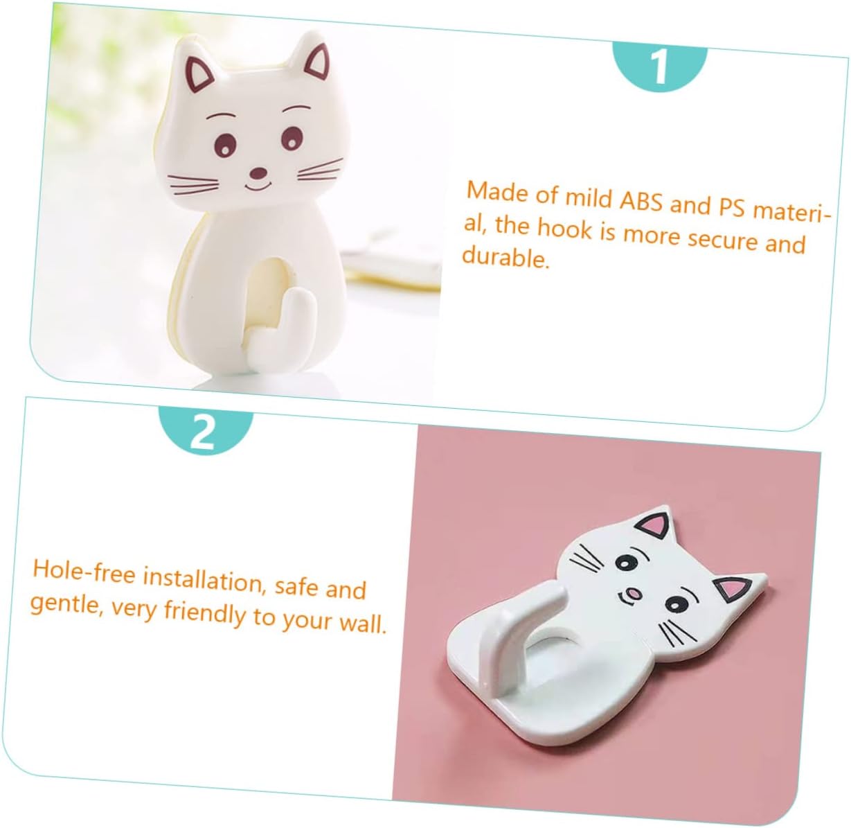 DECHOUS 9pcs Adorable Cat Wall Hooks for Bathroom