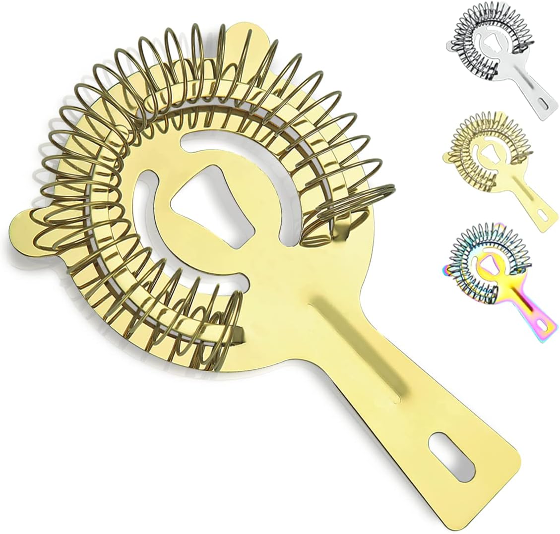 Evanda Cocktail Strainer with Gold Titanium Plating
