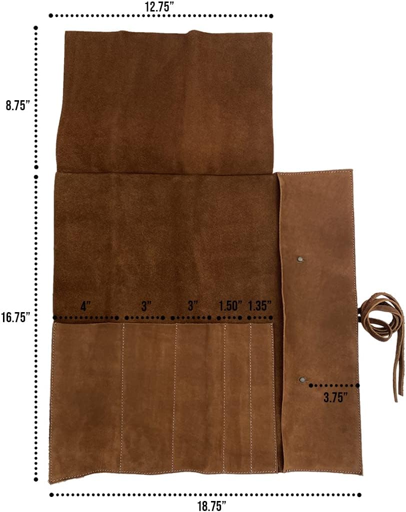 Hide Drink Rustic Knife Roll Case with 5 Pockets 1