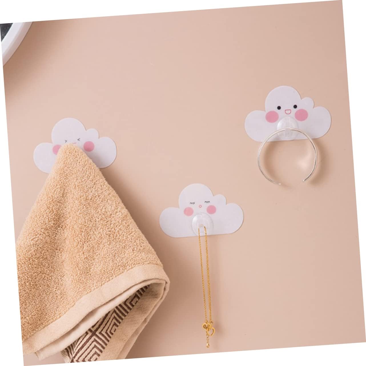 12pcs Cloud Shape Adhesive Wall Hooks for Coats Towels