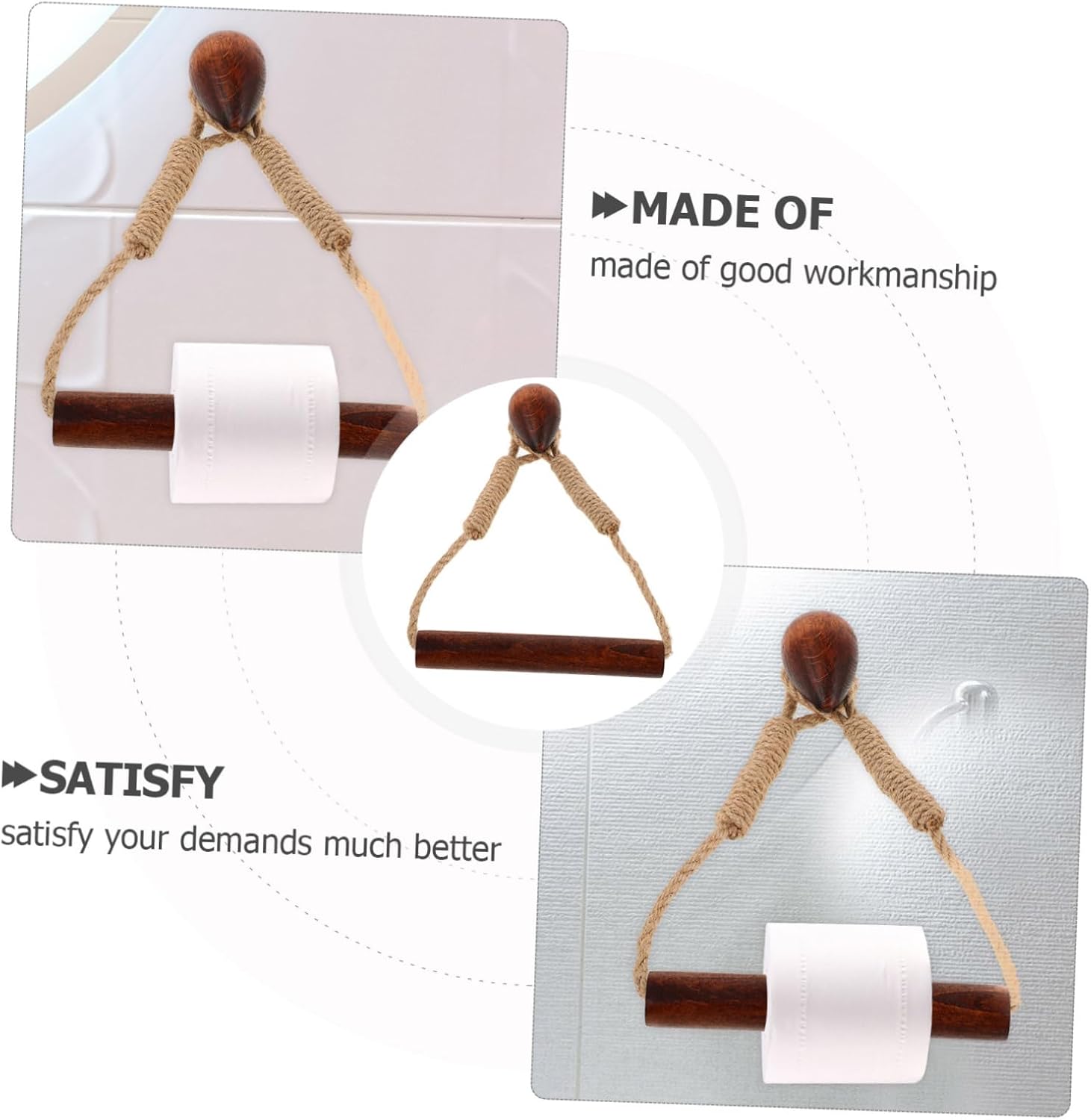 Homoyoyo Wall Mounted Toilet Paper Holder with Walnut Design 1