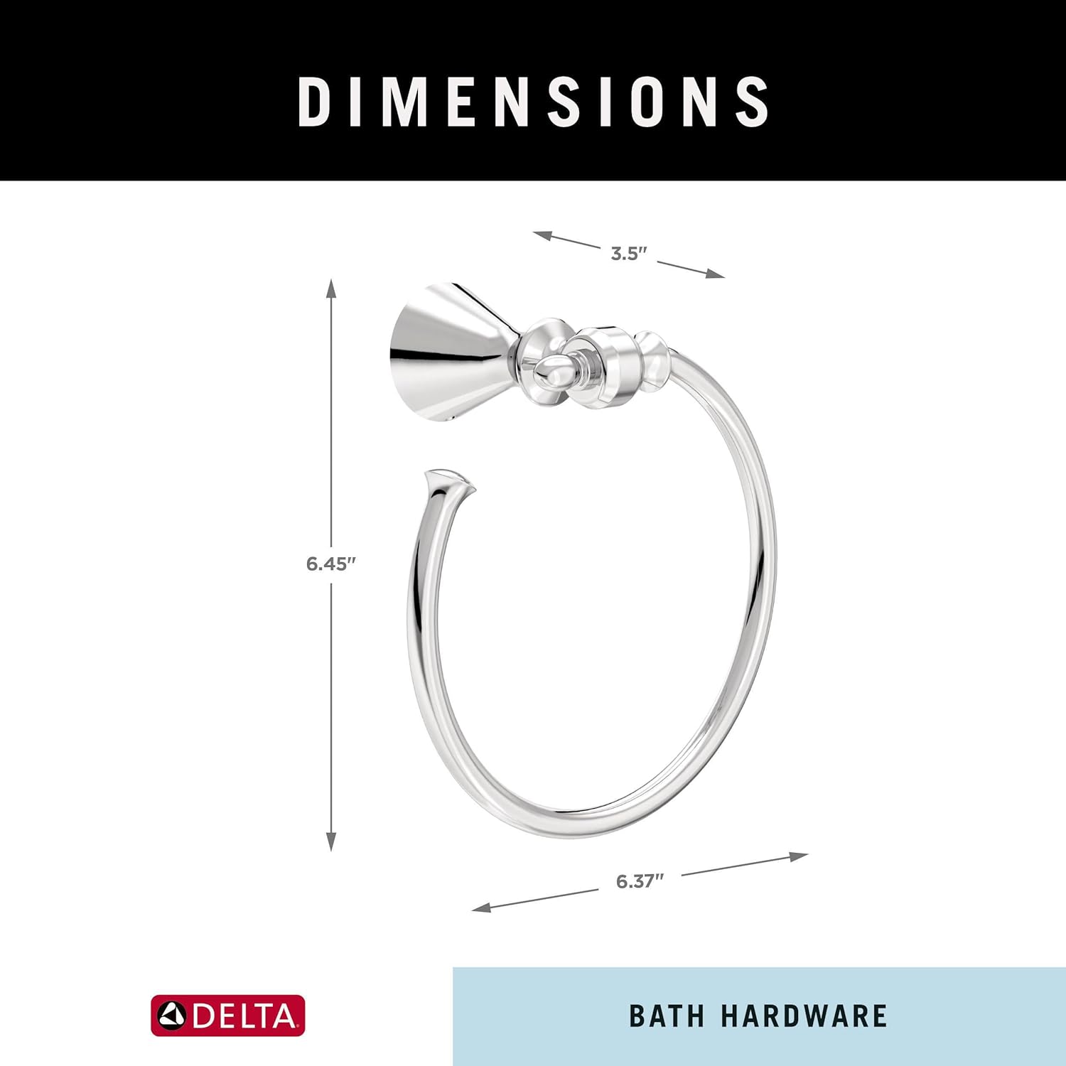 Delta Vessona Wall Mount Towel Ring - Polished Chrome