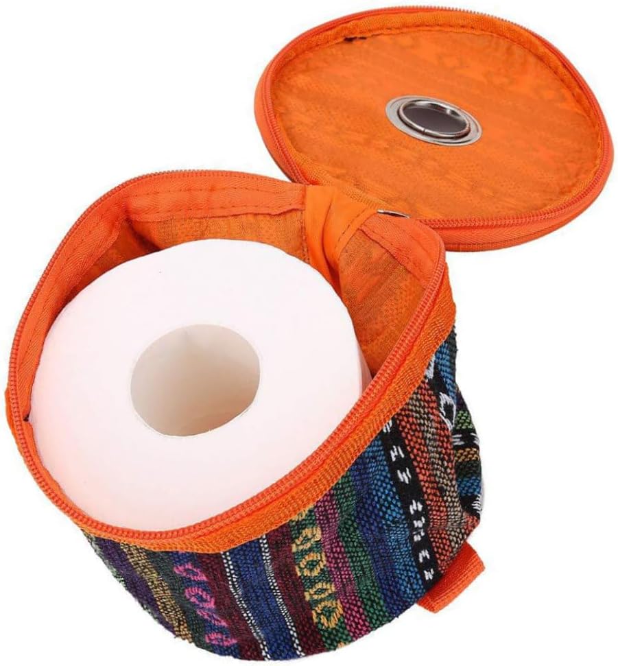 Round Tissue Box Roll Holder with Hook for Camping