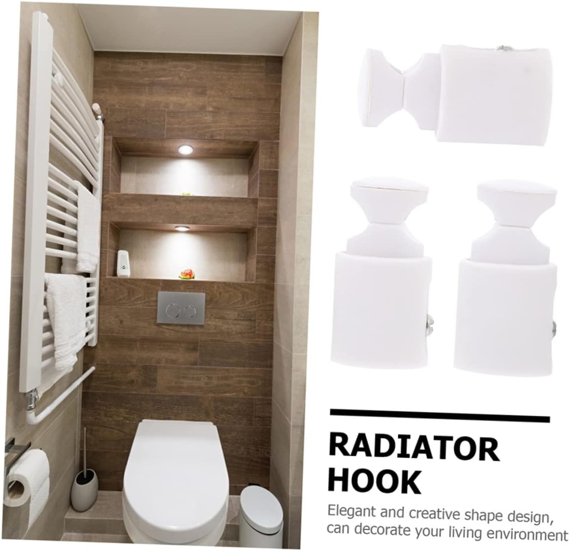 Vaguelly 3pcs Plastic Radiator Hooks for Bathroom 1