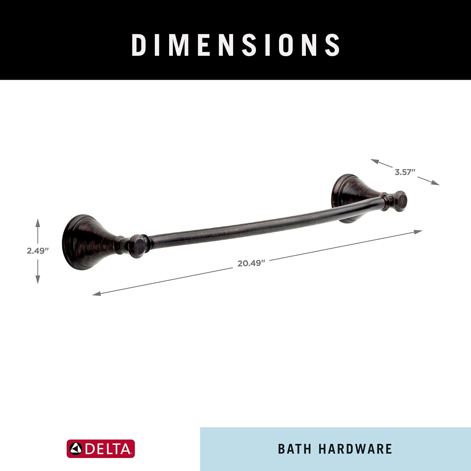 DELTA Cassidy 18-in Wall Mount Towel Bar in Venetian Bronze