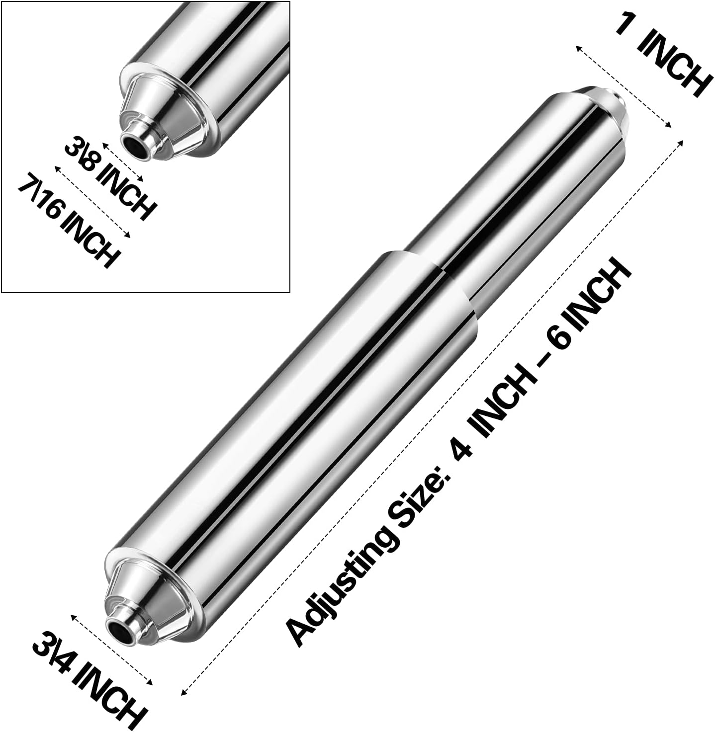 Patelai Toilet Paper Holder Roller Replacement Rod Plastic Chrome 1 Piece