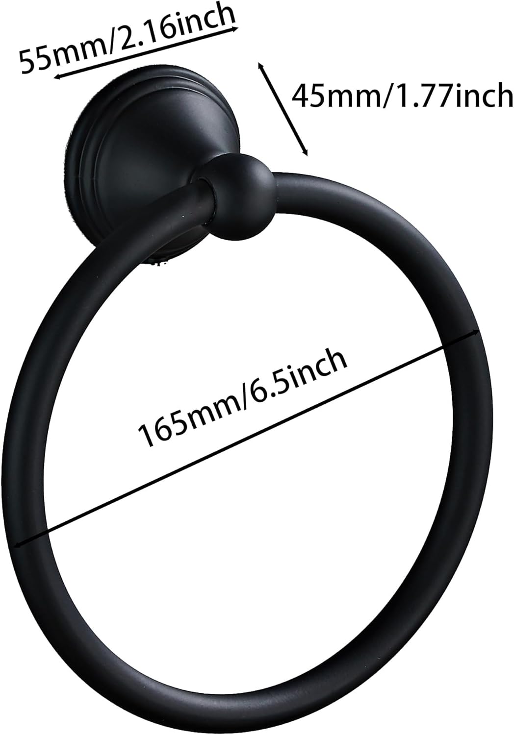Matte Black Towel Ring 1 Pack Heavy Duty Stainless Steel