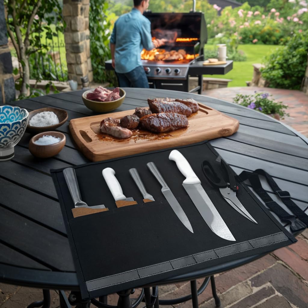 Under NY Sky Knife Roll Case - 6 Slots - Black 1